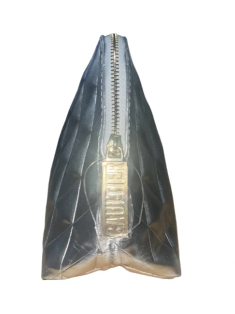 NWOT Jean Paul Gaultier Silver Quilted Cosmetic Pouch Bag
